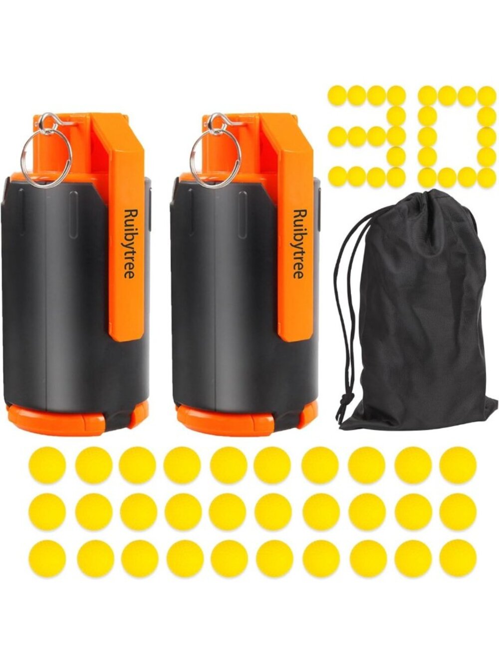 Tactical Plastic Toy Grenades for Nerf Rival Battles - 2 Pack, Fun Outdoor Game
